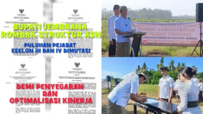 Mutasi Perdana Bupati Jembrana Digelar di Tengah Sawah: 34 Pejabat Struktural Eselon III dan IV Resmi Dimutasi