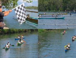Wabup Patriana Lepas Lomba Balap Sampan Berdayung di Muara Perancak