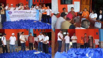 Wabup Patriana Terima Bantuan 600 Paket Sembako untuk Masyarakat Terdampak Banjir dari Ketua DPD ASITA Bali
