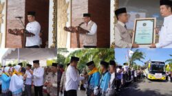 Keberangkatan 90 Jamaah Haji Jembrana Dilepas Bupati Jembrana di Halaman Gedung Kesenian Dr  Ir. Soekarno