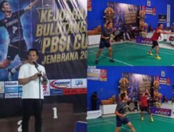 Hobi Badminton 25 Tahun, Bupati Kembang Ikut Unjuk Gigi di Pembukaan PBSI Jembrana Cup 2026