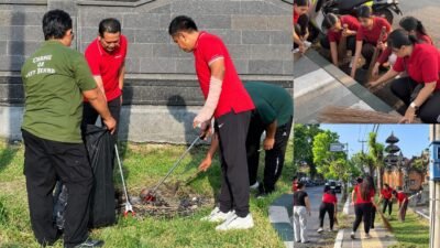ASN Pemkab Jembrana Bersama Polres Gelar Aksi Bersih-Bersih Serentak di Sejumlah Titik